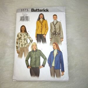 BUTTERICK 3573 Sz 14-18 Misses below waist, long sleeve button front jacket EASY